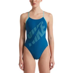 Nike - Tilt Logo Cutout One Piece Swimsuit (Industrial Blue) -Cheap The Best Swimwear Store nike tilt logo cutout one piece swimsuit industrial blue 6