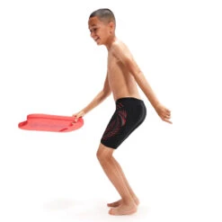 Speedo - Boys Placement Print Jammer - Black/Red -Cheap The Best Swimwear Store speedo boys placement print jammer black red 7