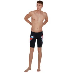 Speedo - ColourSplash V-Cut Jammer - Black/Red/Blue -Cheap The Best Swimwear Store speedo coloursplash v cut jammer black red blue 3