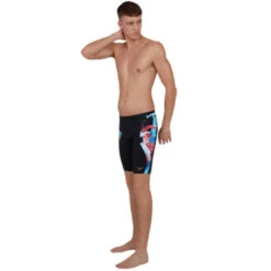 Speedo - ColourSplash V-Cut Jammer - Black/Red/Blue -Cheap The Best Swimwear Store speedo coloursplash v cut jammer black red blue 4