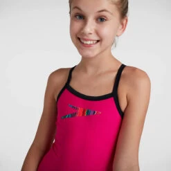 Speedo - Girl's Digital Plastisol Placement Thinstrap Swimsuit - Pink/Black -Cheap The Best Swimwear Store speedo girls digital plastisol placement thinstrap swimsuit pink black 7