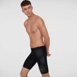 Speedo - Hexagonal Tech Placement Jammer - Black/Grey -Cheap The Best Swimwear Store speedo hexagonal tech placement jammer black grey 6