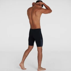 Speedo - Mens Boom Logo Splice Jammer - Black/Grey -Cheap The Best Swimwear Store speedo mens boom logo splice jammer black grey 4