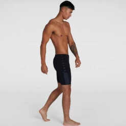 Speedo - Mens Boom Logo Splice Jammer - Black/Grey -Cheap The Best Swimwear Store speedo mens boom logo splice jammer black grey 5
