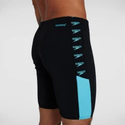 Speedo - Mens Boom Logo Splice Jammer - Black/Light Blue -Cheap The Best Swimwear Store speedo mens boom logo splice jammer black light blue 7