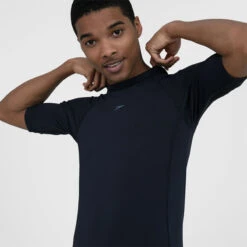 Speedo - Mens Short Sleeve Rash Top - Navy -Cheap The Best Swimwear Store speedo mens short sleeve rash top navy 3