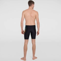 Speedo - Mens Tech Panel Jammer - Black/Mango -Cheap The Best Swimwear Store speedo mens tech panel jammer black mango 3