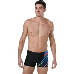 Speedo - Mirrorflash Allover Digital V Panel Aqua Shorts - Black/Psycho Red -Cheap The Best Swimwear Store speedo mirrorflash allover digital v panel aqua shorts black psycho red 3