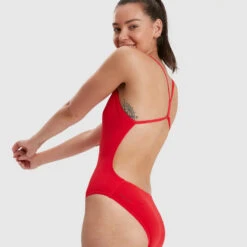 Speedo - Women's Eco Endurance+ Thinstrap Swimsuit - Red/Red -Cheap The Best Swimwear Store speedo womens eco endurance thinstrap swimsuit red red 4
