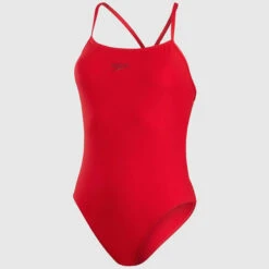 Speedo - Women's Eco Endurance+ Thinstrap Swimsuit - Red/Red -Cheap The Best Swimwear Store speedo womens eco endurance thinstrap swimsuit red red 8