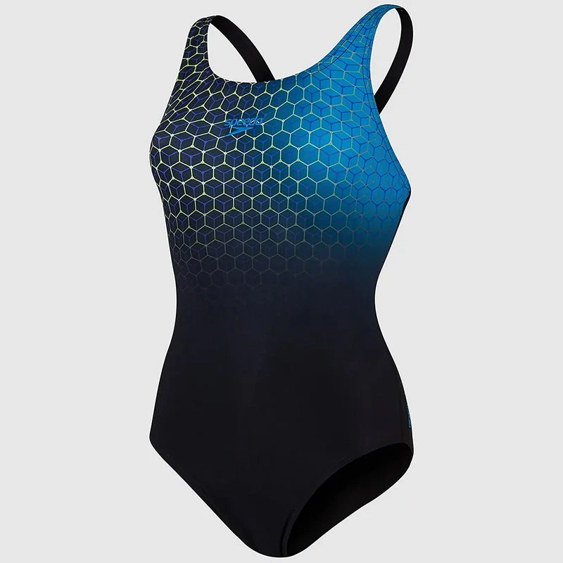 Speedo - Women's Placement Medalist Swimsuit - Black 2 Speedo - Women's Placement Medalist Swimsuit - Black - Image 2