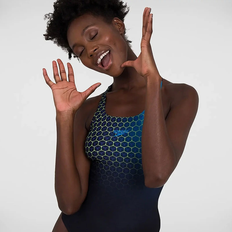 Speedo - Women's Placement Medalist Swimsuit - Black 7 Speedo - Women's Placement Medalist Swimsuit - Black - Image 7