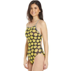 The Finals Funnies - Smiley Non Foil Flutterback Swimsuit -Cheap The Best Swimwear Store the finals smiley non foil funnies flutterback one piece swimsuit 4
