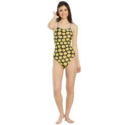 The Finals Funnies - Smiley Non Foil Flutterback Swimsuit -Cheap The Best Swimwear Store the finals smiley non foil funnies flutterback one piece swimsuit 5