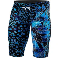 TYR - Avictor® Venom Mens Jammer Swimsuit - Black/Blues -Cheap The Best Swimwear Store tyr avictor venom mens jammer swimsuit black blues 3