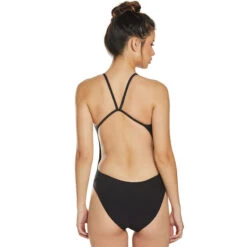 TYR - Big Logo Cutoutfit Ladies Swimsuit - Black/Turquoise -Cheap The Best Swimwear Store tyr big logo cutoutfit ladies swimsuit black turquoise 3