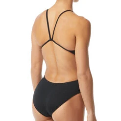 TYR - Big Logo Cutoutfit Ladies Swimsuit - Black/Turquoise -Cheap The Best Swimwear Store tyr big logo cutoutfit ladies swimsuit black turquoise 7