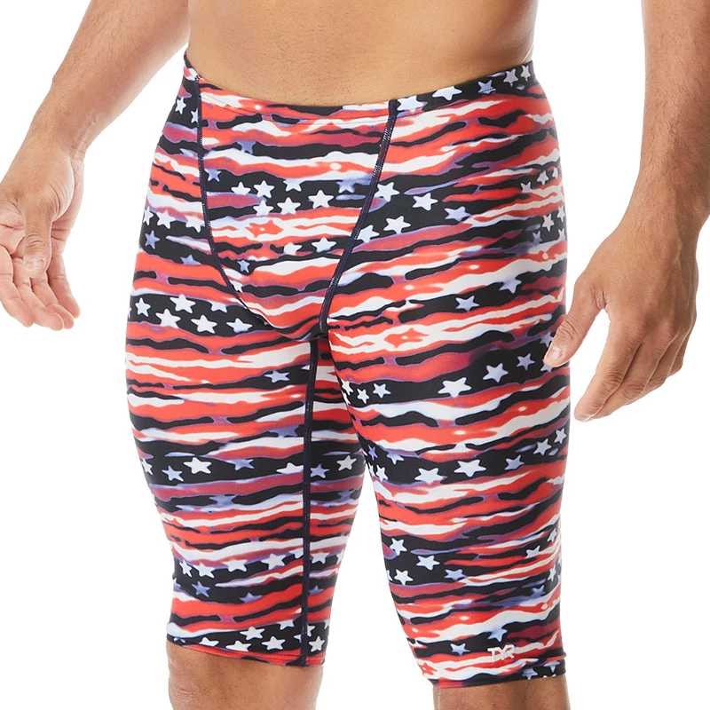 TYR - Men’s All American All Over Jammer Swimsuit - Red/White/Blue 1 TYR - Men’s All American All Over Jammer Swimsuit - Red/White/Blue