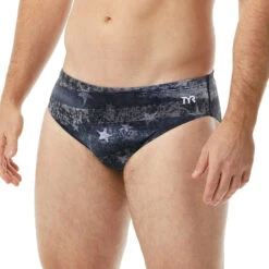 TYR - Men’s American Dream All Over Racer Swimsuit - Black/Grey