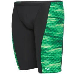 TYR - Men’s Castaway Hero Jammer Swimsuit - Green -Cheap The Best Swimwear Store tyr men s castaway hero jammer swimsuit green 3