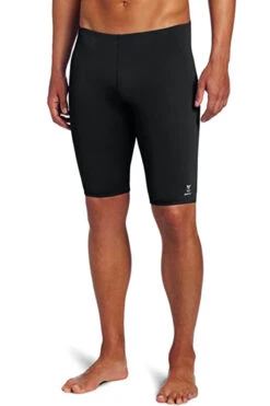 TYR - Men’s Solid Durafast Jammer Swimsuit - Black -Cheap The Best Swimwear Store tyr men s solid durafast jammer swimsuit black 6