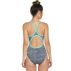 TYR - Sandblasted Diamondfit Ladies Swimsuit - Grey/Teal -Cheap The Best Swimwear Store tyr sandblasted diamondfit ladies swimsuit grey teal 3