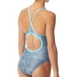 TYR - Sandblasted Diamondfit Ladies Swimsuit - Grey/Teal -Cheap The Best Swimwear Store tyr sandblasted diamondfit ladies swimsuit grey teal 7