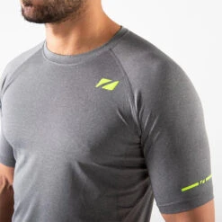 Zone3 - Men's Power Burst T-Shirt - Grey/Neon Yellow -Cheap The Best Swimwear Store zone3 mens power burst t shirt grey neon yellow 3