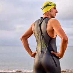 Zone3 - Mens Sleeveless Vision Wetsuit - Black/Green -Cheap The Best Swimwear Store zone3 mens sleeveless vision wetsuit black green 8